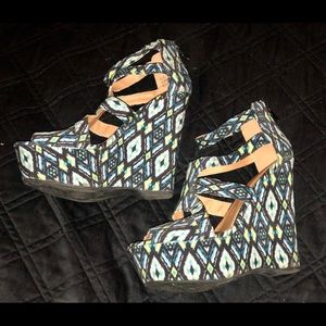 Turquoise Shi by Journeys wedges
